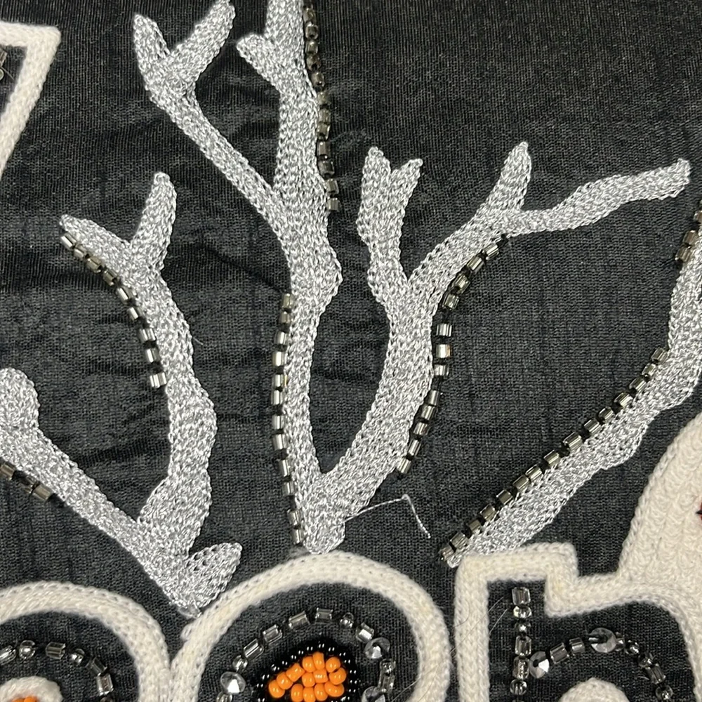 Halloween Pillow Oblong - lots of beading